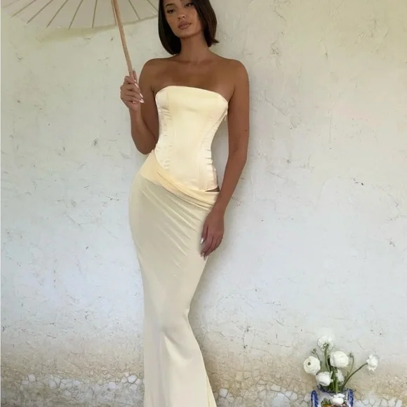 Cherie: CLARA MAXI DRESS - YELLOW, sz S, new with tags - Picture 6 of 9